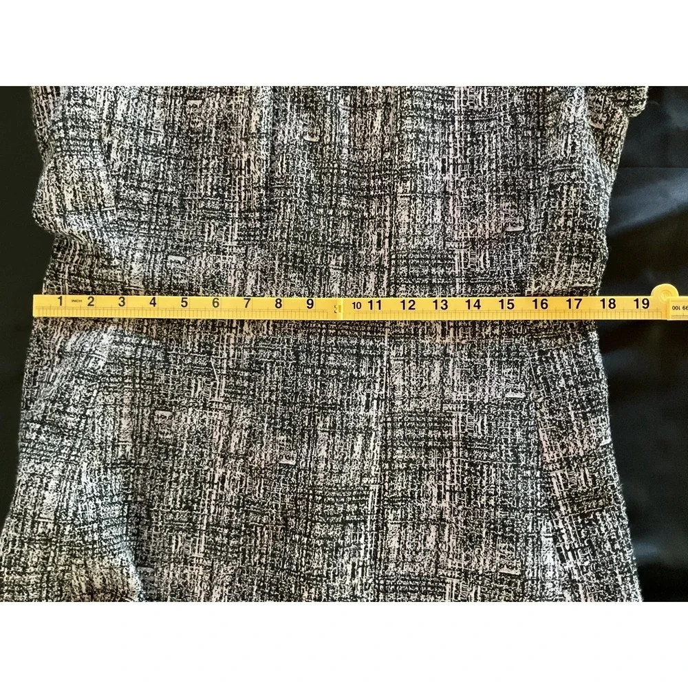 DKNY Women's Dress Size 14 Black White Geometric Short Sleeve Knee Length - Picture 9 of 15